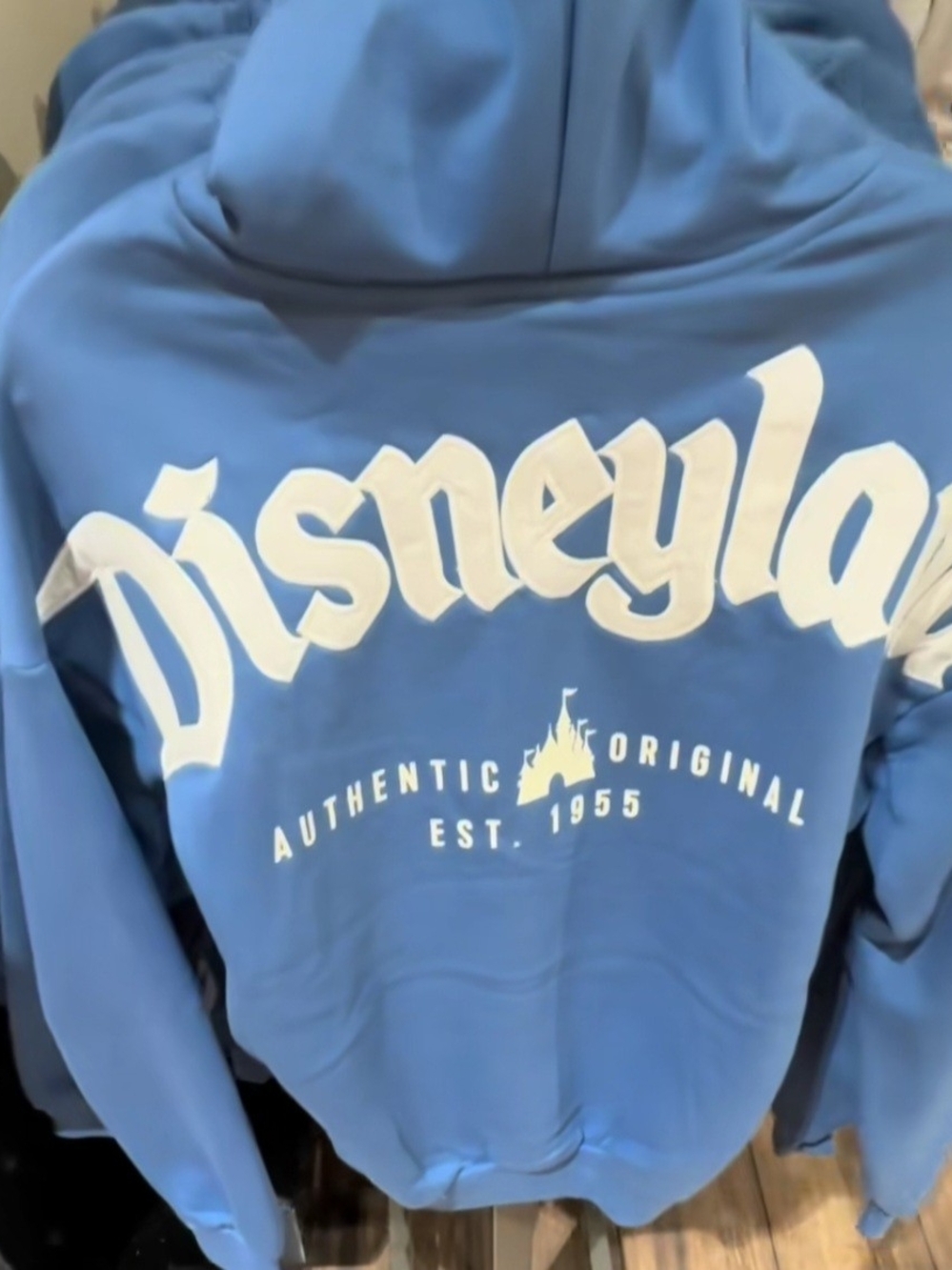 DisneyParks DISNEYLAND Logo Zip Hoodie For Adults Light Blue Size 2XL Unisex NWT